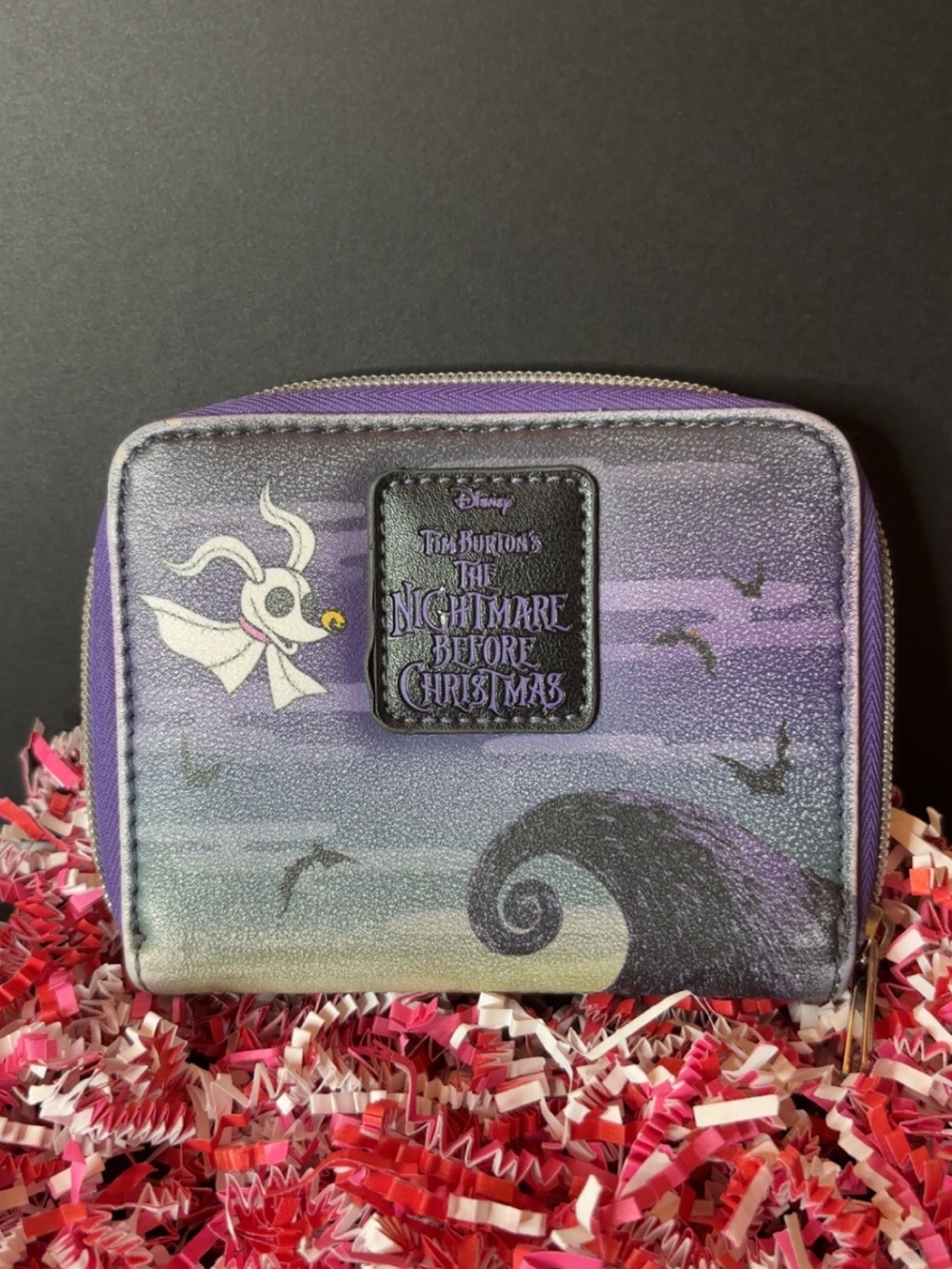 Disney The Nightmare Before Christmas Purple and Black Zip Wallet
